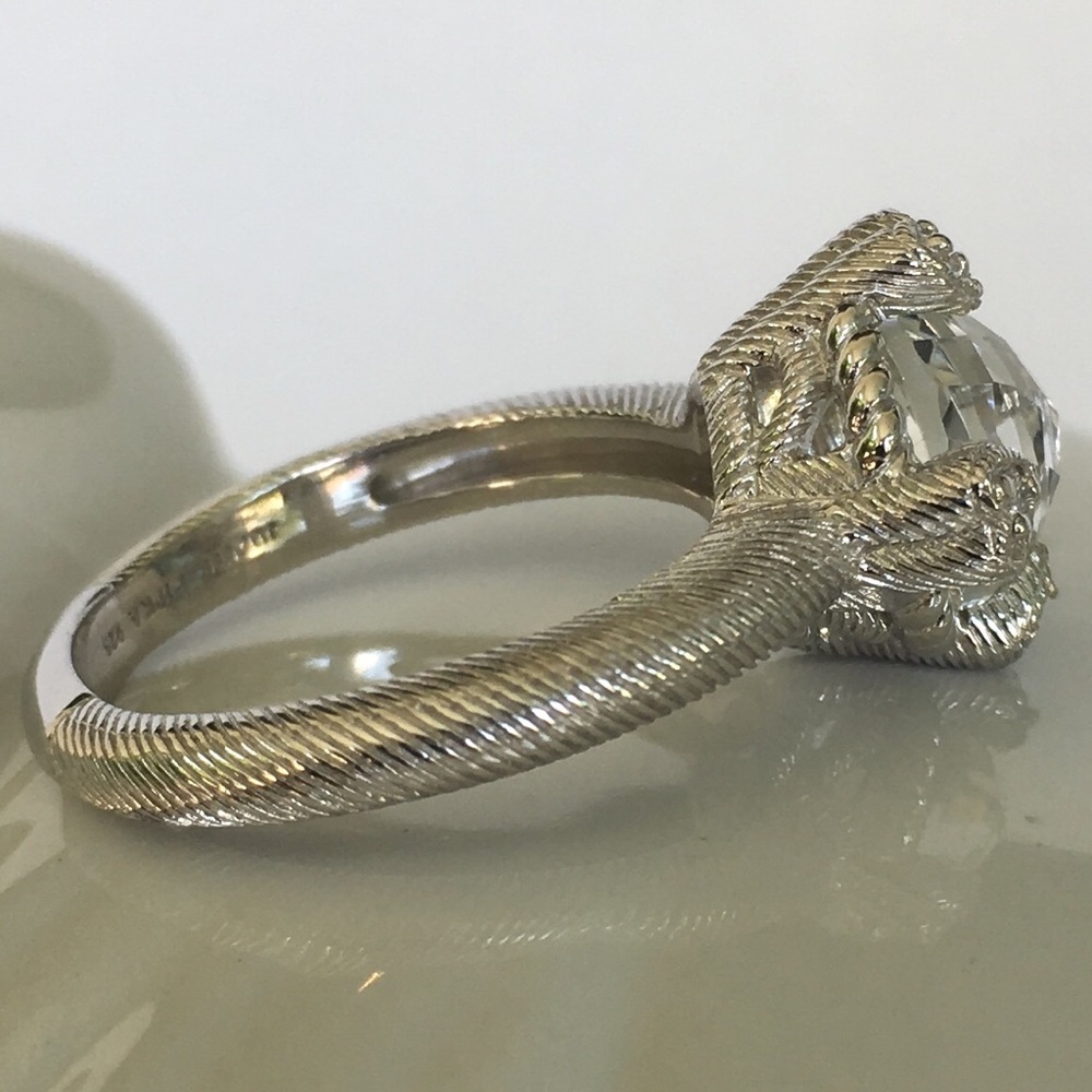 NWT Judith Ripka Sterling Silver, White Topaz Ring - Picture 2 of 7
